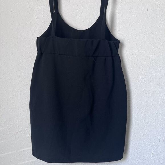 PLT size 6 high waist dungaree overall style tie straps side slit mini skirt - Picture 6 of 10